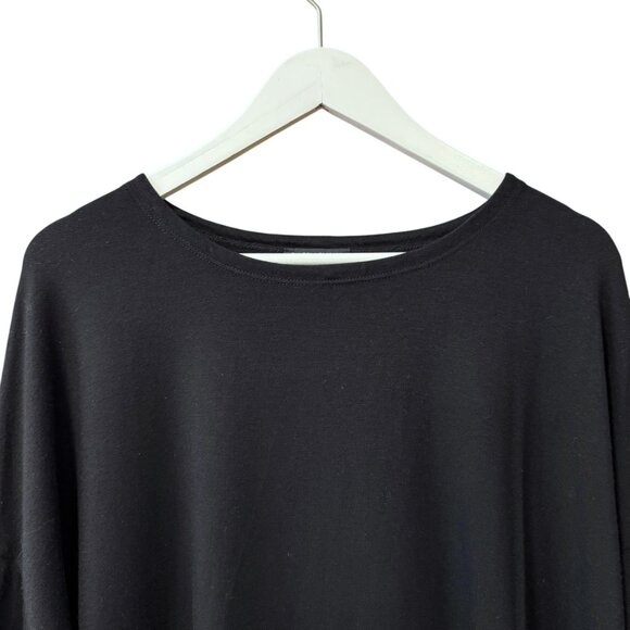 Eileen Fisher Stretch Jersey Knit Split Hem Relaxed Fit Tunic Top size L/XL - Picture 2 of 7